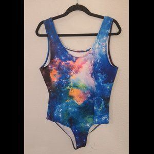INTO THE AM Galaxy Leotard Bodysuit Swimsuit Womens 2XL
